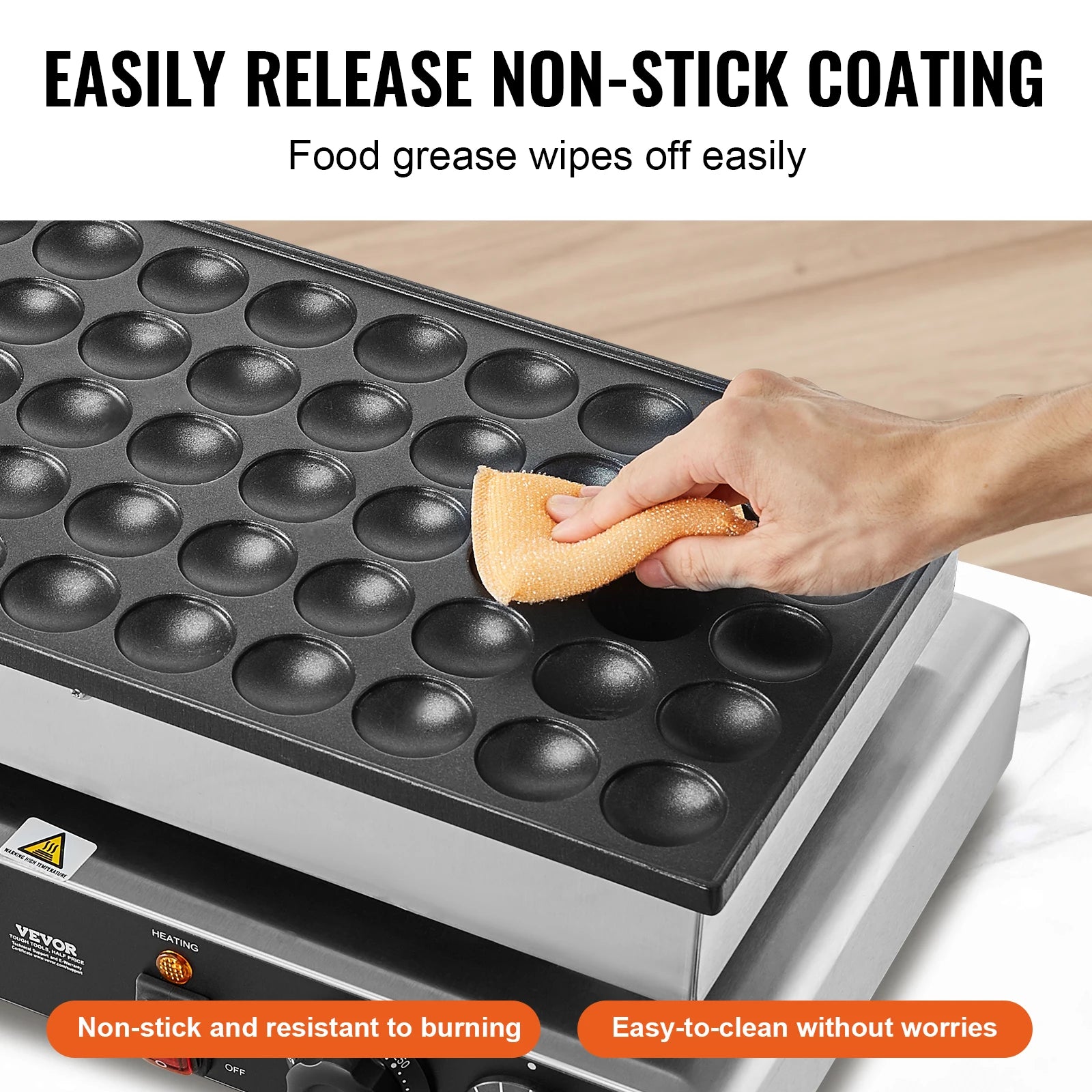50 Mini Dutch Pancake Maker 1700W Dual Temp Commercial Waffle Machine
