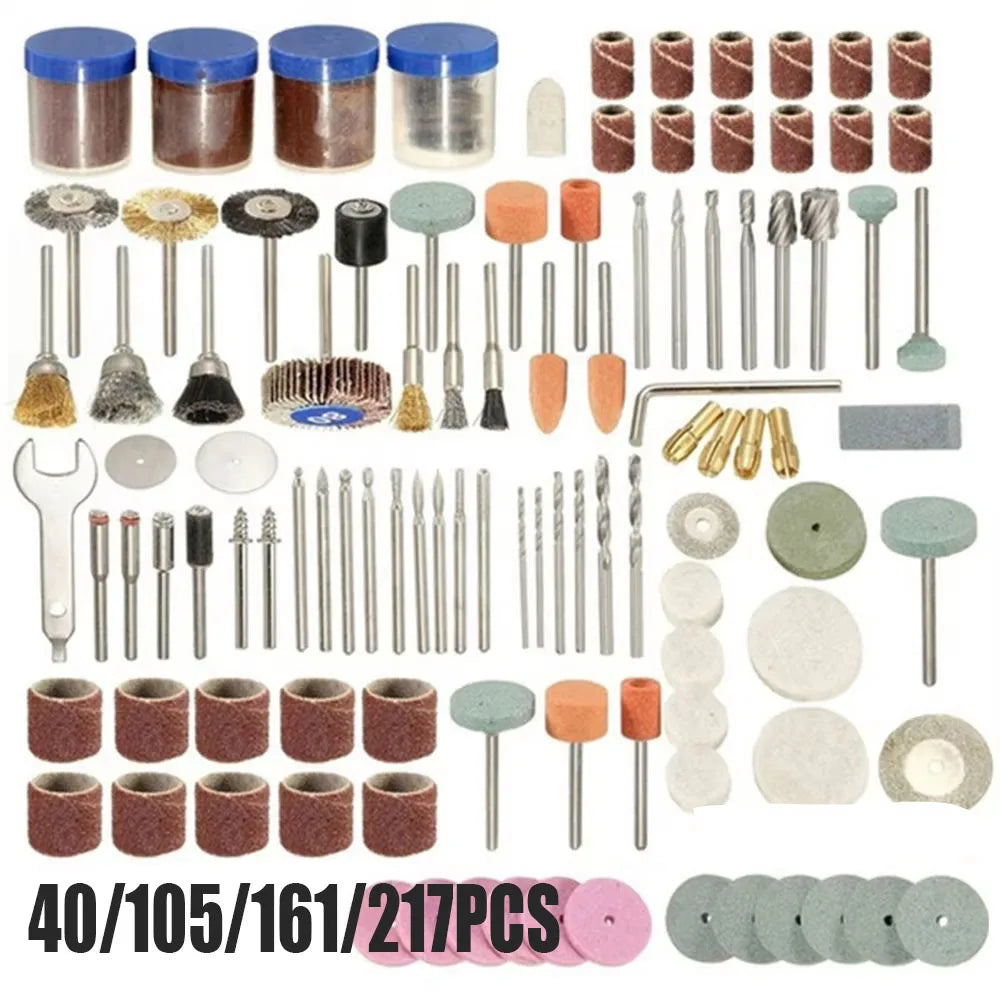 Rotary Tool Accessory Set for Power Drills, Compatible with Dremel, Includes Grinding, Polishing, Mini Saw Blades, and