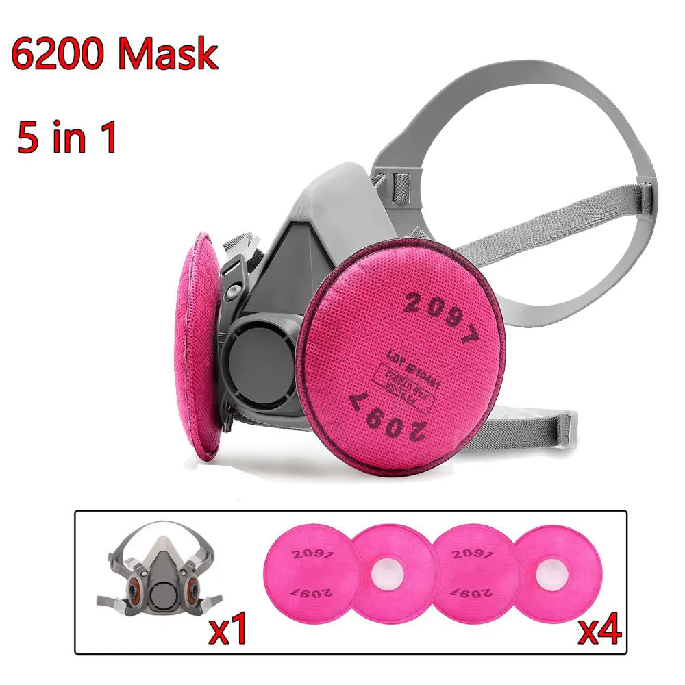 Kit maschera respiratoria semimaschera 6200 con filtri per vernice e gas