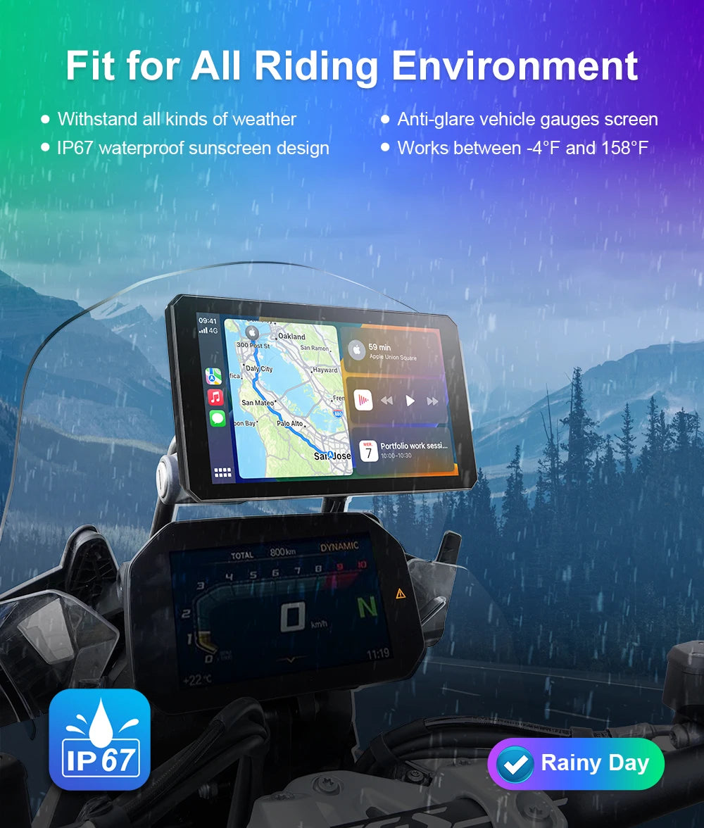 Navegador portátil para motocicleta B7 para BMW R1200 R1250GS S1000 M1000 XR ADV, táctil, al aire libre, impermeable, protector solar, CarPlay, Android Auto