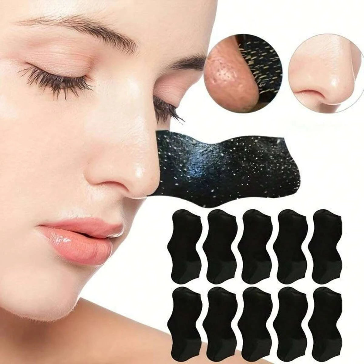 10 PC/50 PC100 PC Blackhead Nose Patch, Deep Cleansing Nose Patch, Shrink Nose Pores To Remove Blackheads, Smooth Skin Facial Ca