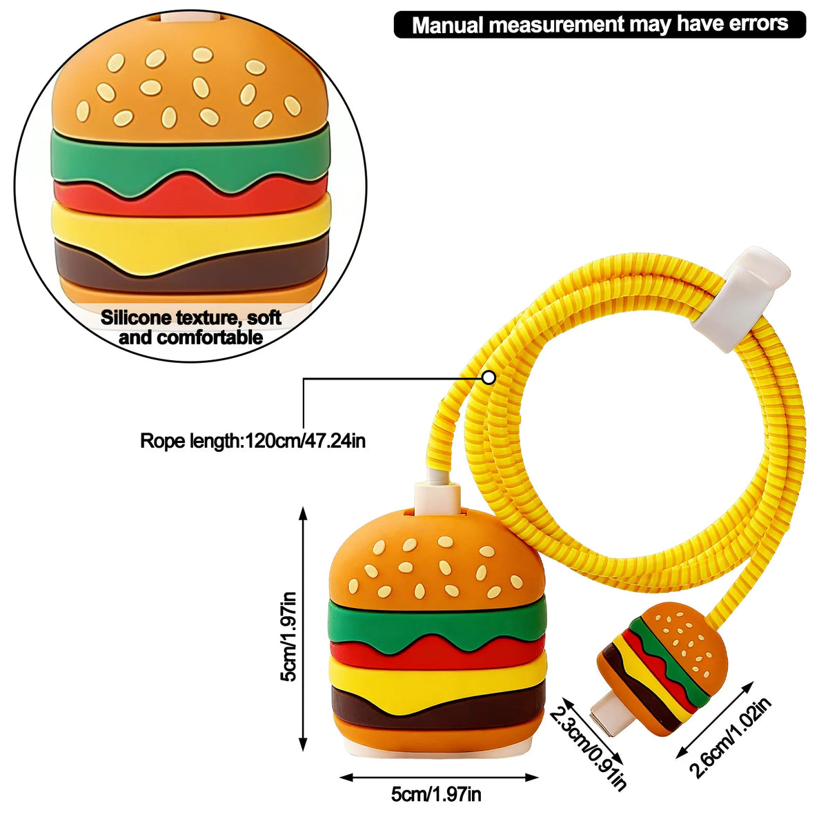 Burger-Style Silicone Charger Cover Set, Covers Only