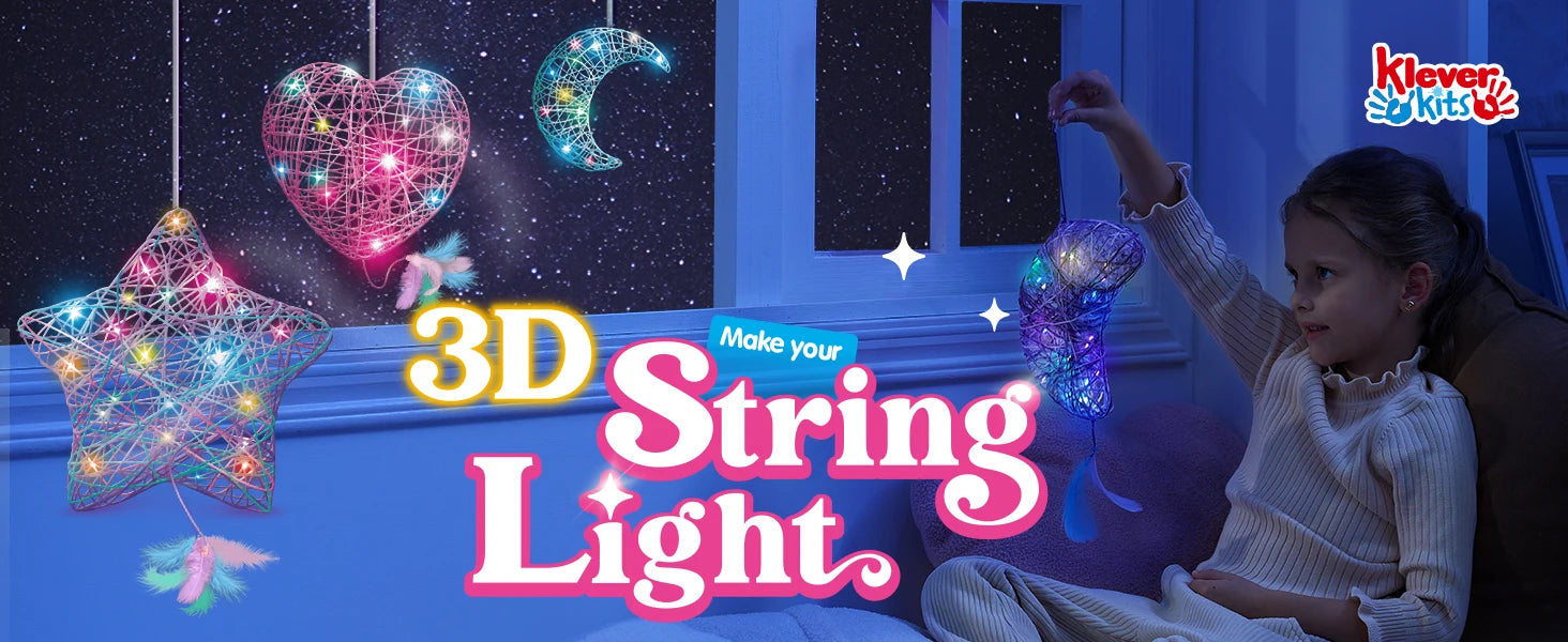 Sada na 3D tvorbu z nití s LED svetlami pre deti Kreatívna remeselná súprava