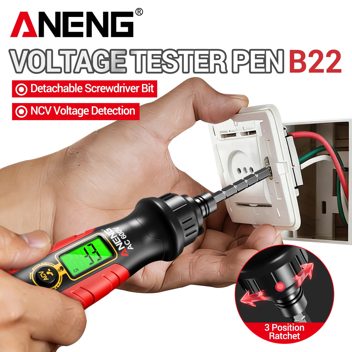B22 Rechargeable Voltage Tester and Screwdriver
