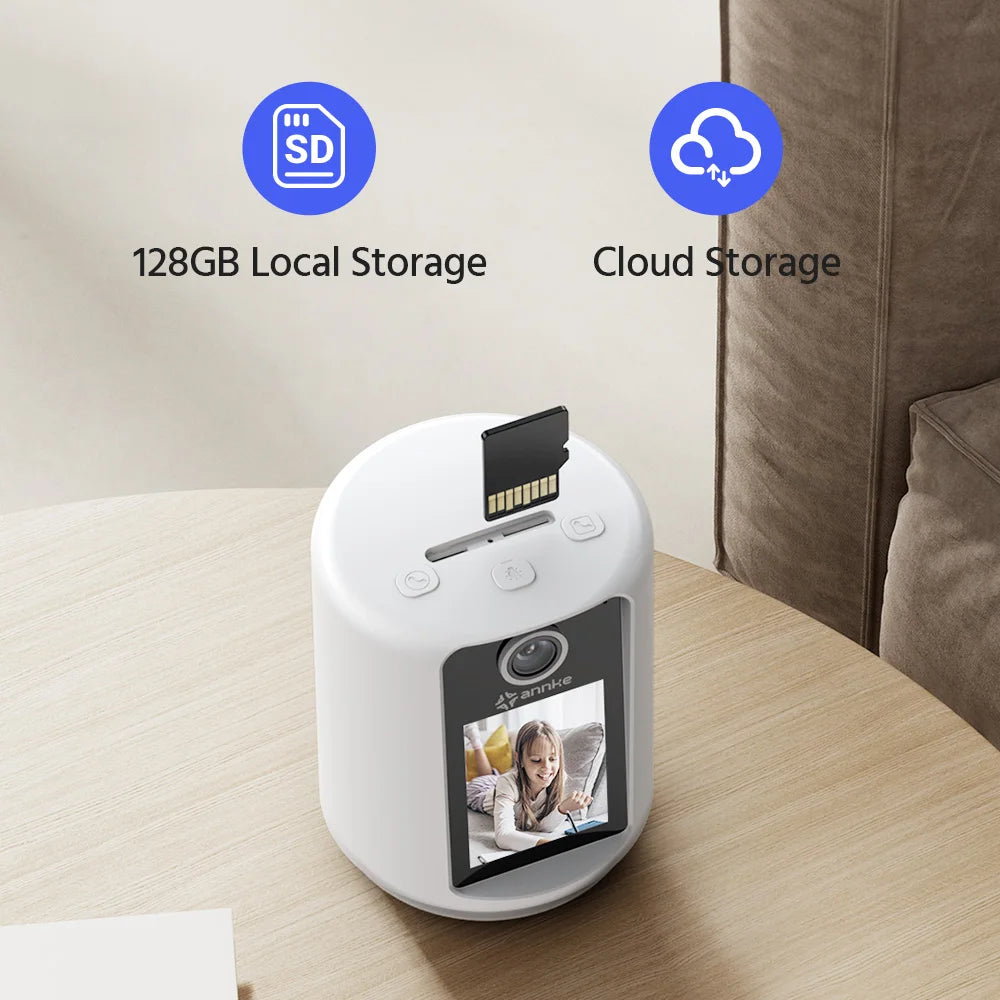 Smart Video Calling Camera with 2.4" IPS Screen and 320° Pan