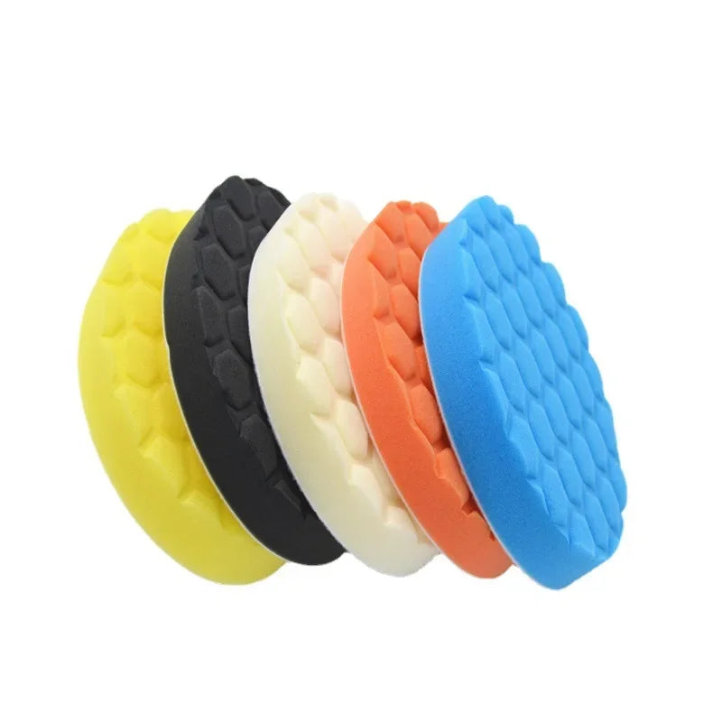 3" 5" 7" 80/125/180mm Polishing Sponge Pad Kit Car Polisher Soft Wave Foam Waffle Pad Car Wash Cleaning Detailing Tool