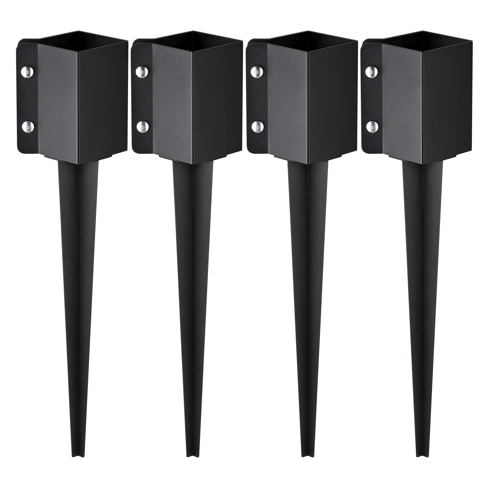 24" Steel Fence Post Anchor Ground Spike 4 Pack for 3.5" Posts