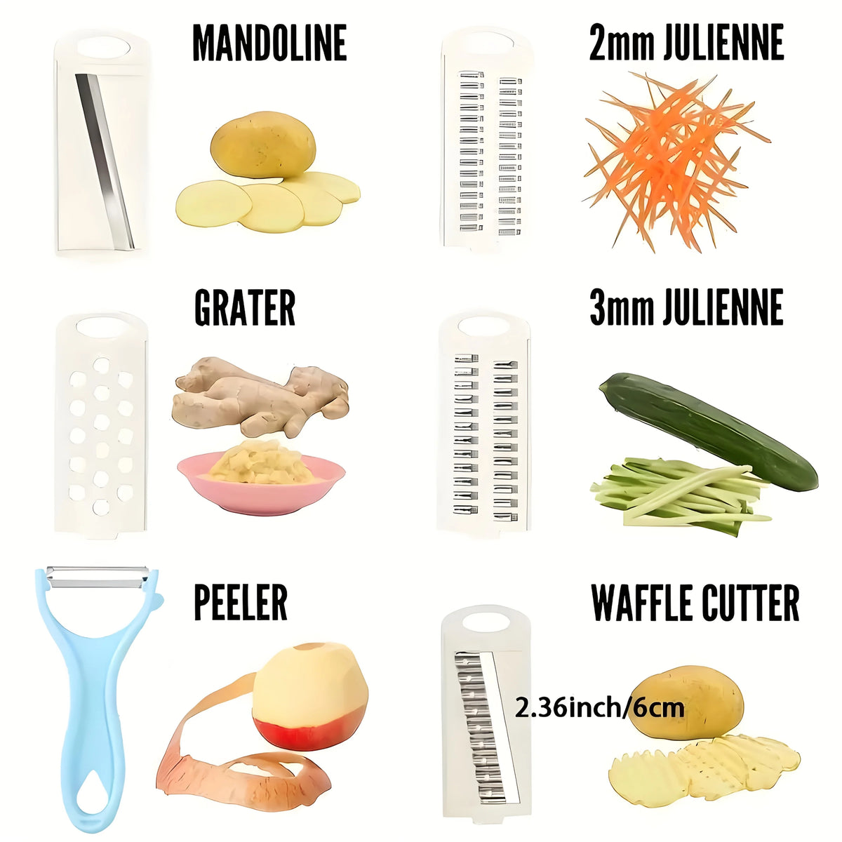 Five-in-One Manual Vegetable Slicer Set