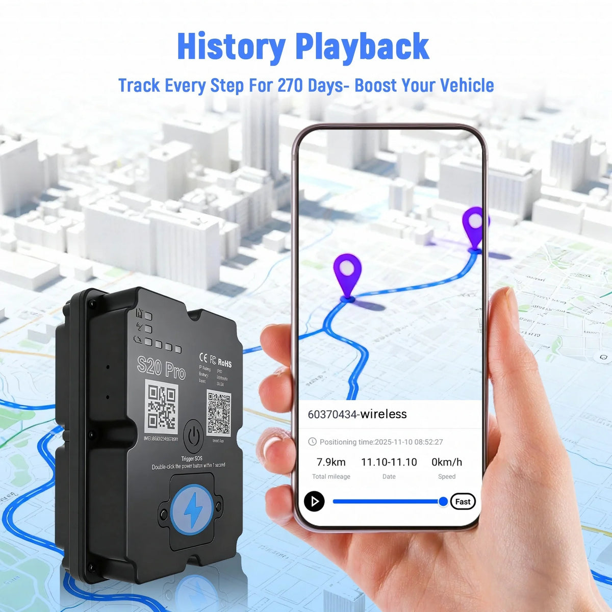 4G Vehicle GPS Tracker with Real-Time Tracking