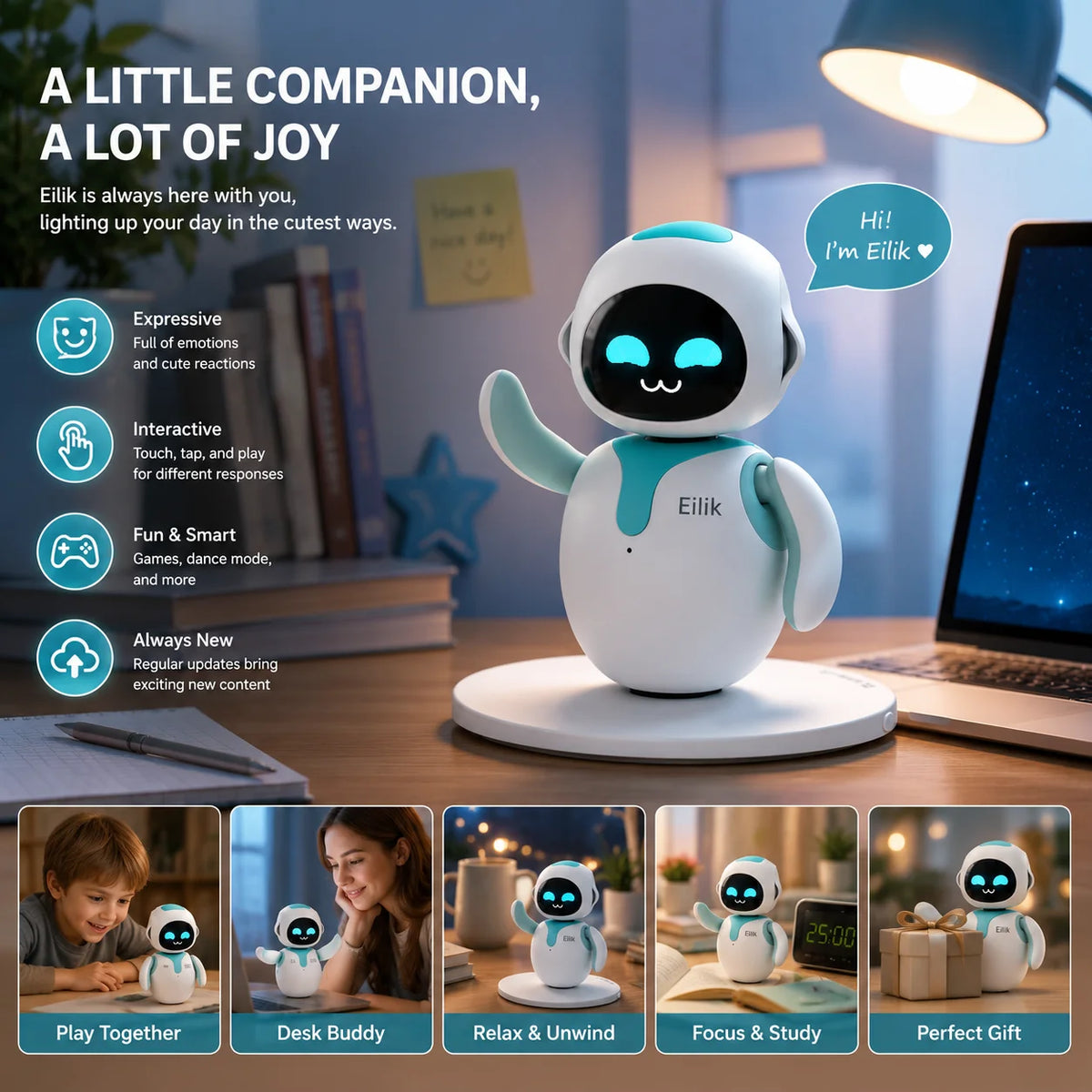Eilik Interactive AI Voice robots Emotional robots Desktop Companion for Couples Touch gift