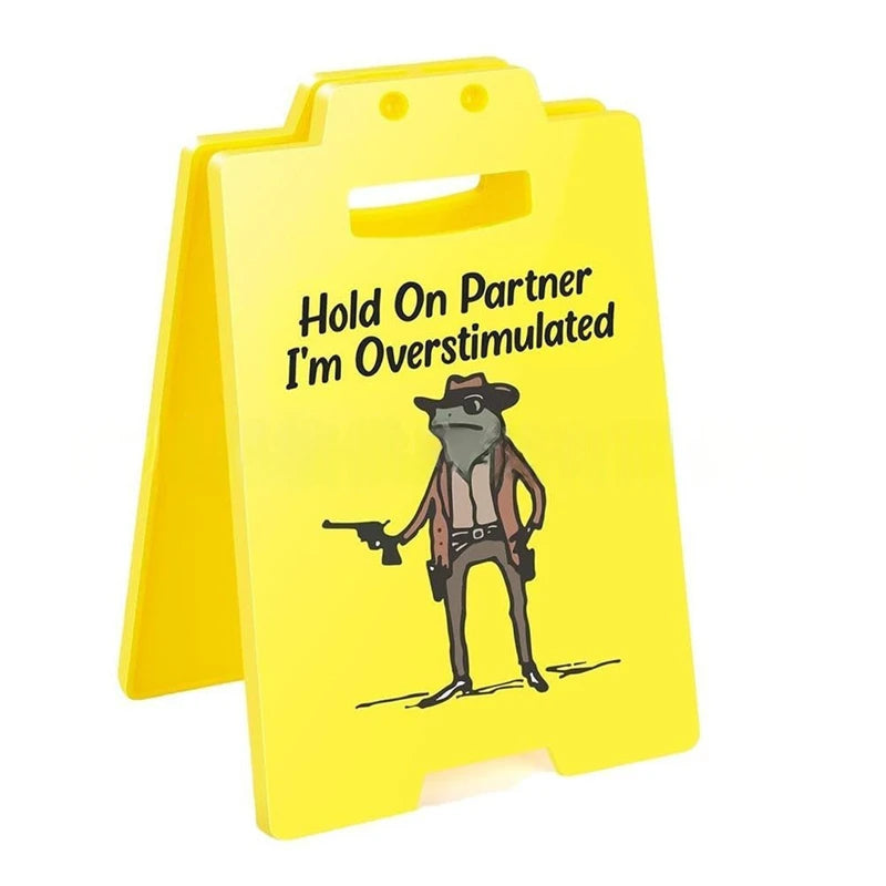 Novelty Yellow Desk Sign, Four Message Options