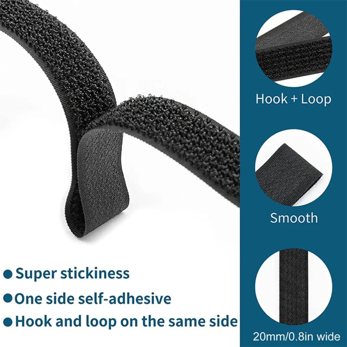 Tiras de velcro cortáveis à medida com 25 fivelas