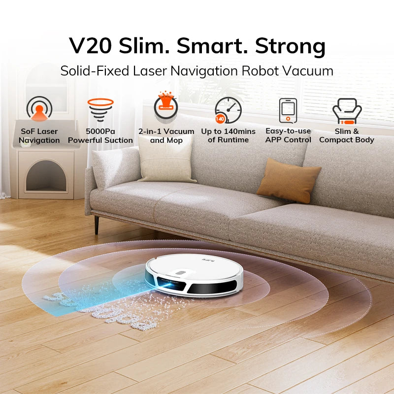 Aspirateur robot ILIFE V20 avec aspiration puissante et navigation intelligente