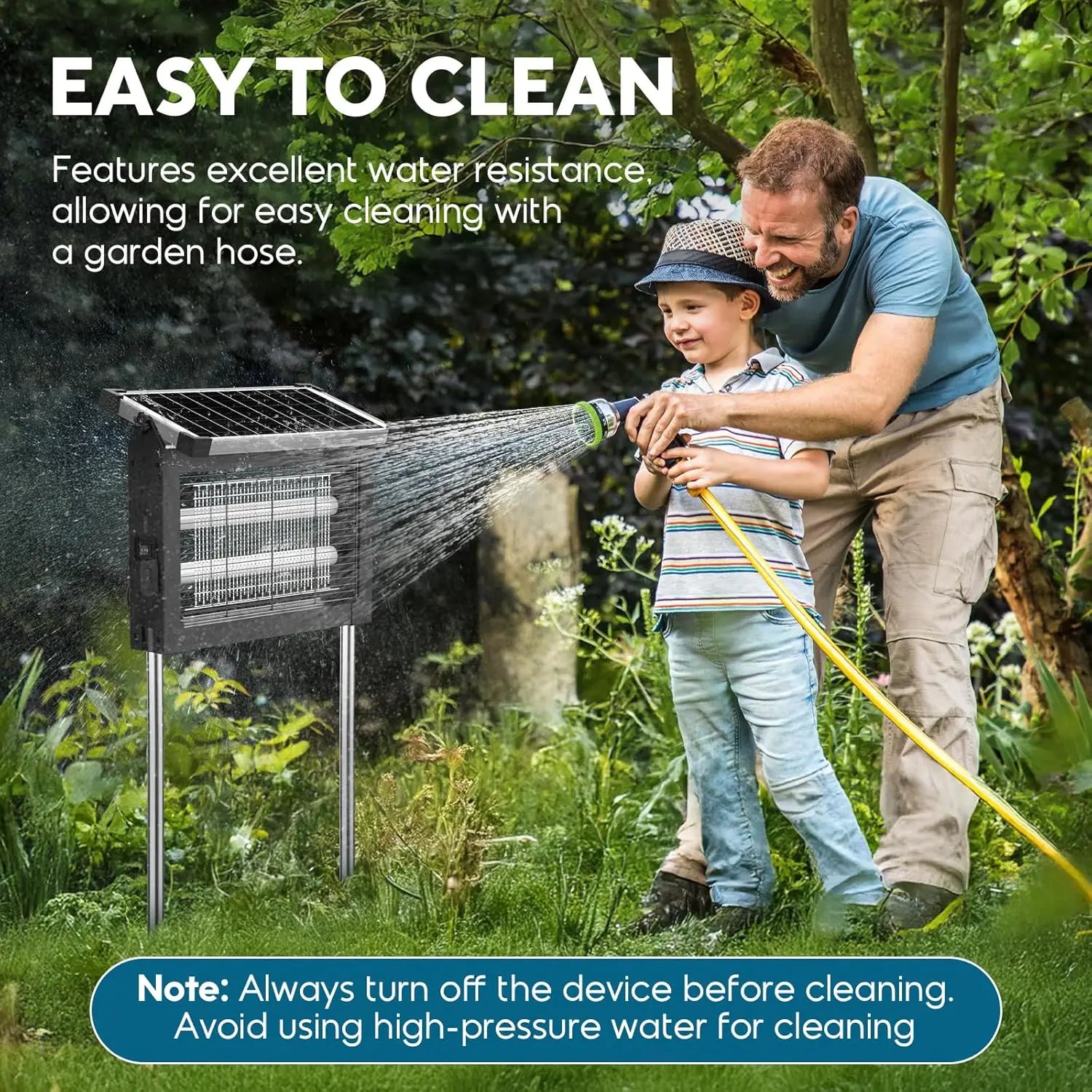 Solar Bug Zapper Outdoor 4500V Mosquito Killer with Auto Sensor