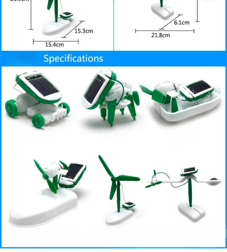 Robot Kits 6 in 1 DIY Solar Robot Science Experiment Creative Physics STEM Education Toys Enhance Assembly Skills Gifts