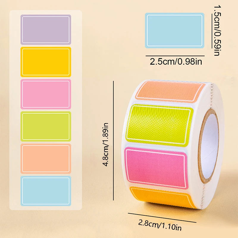 500 Waterproof Colored Labels Stickers Color-Coding Removable Labels Solid Colors Tags for Inventory Address File Classification