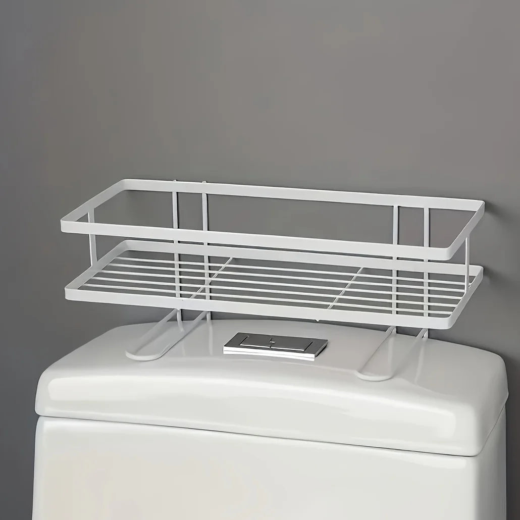 Single-Tier Metal Bathroom Storage Rack