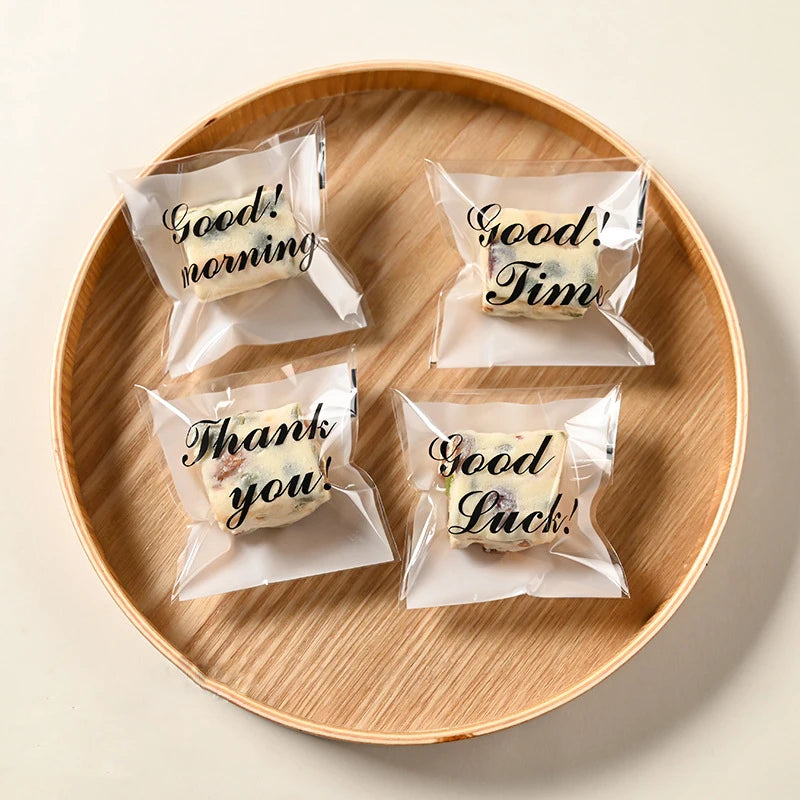 100Pcs plastična vrećica Hvala Kolačić vrećica Samoljepljiva vrećica za bombone Za vjenčanje Rođendanska zabava Poklon vrećica Vrećica za pečenje keksa
