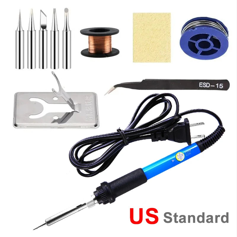 60W Adjustable Soldering Iron - Plug and Kit Options
