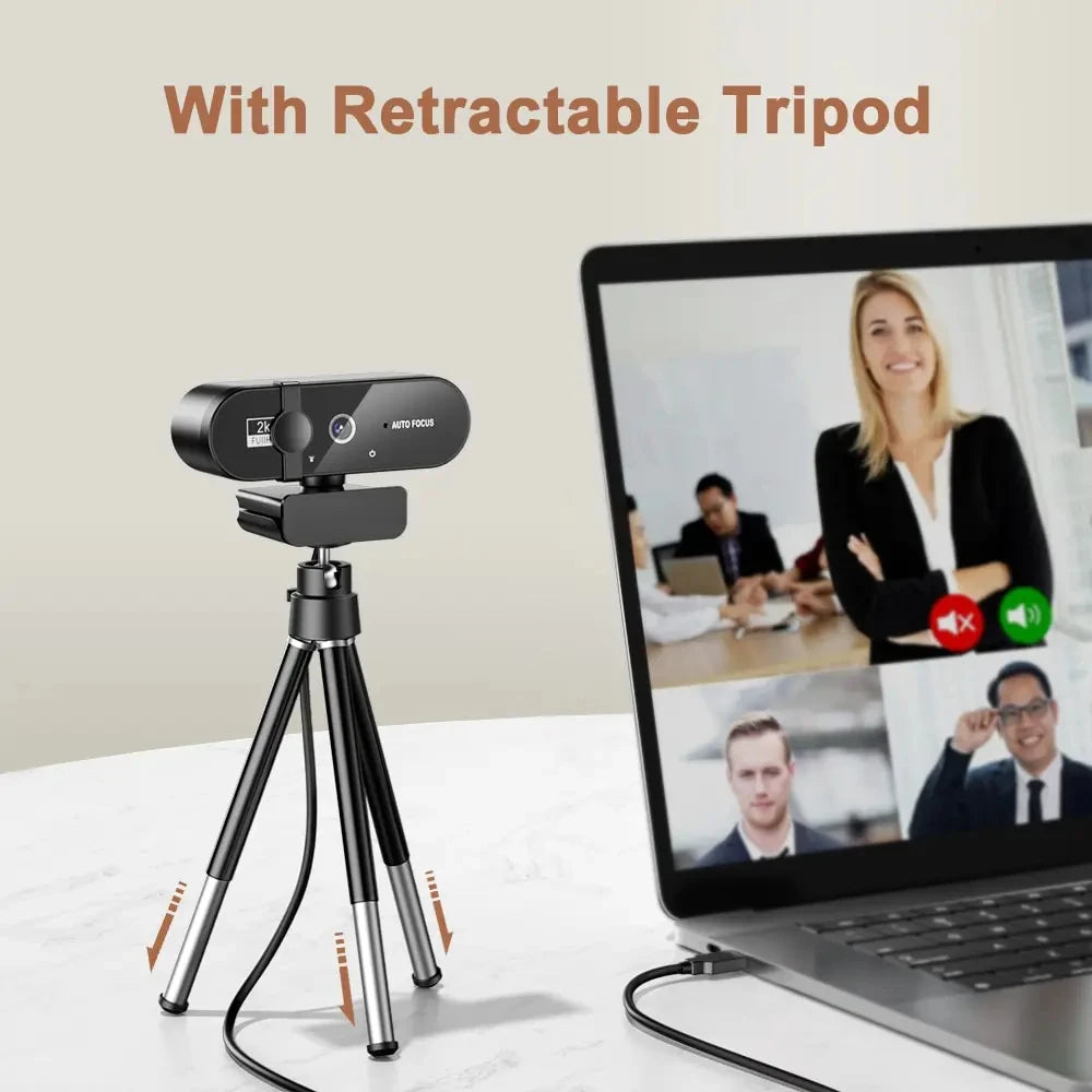 USB Autofocus Webcam with Microphone & Sliding Lens Cover