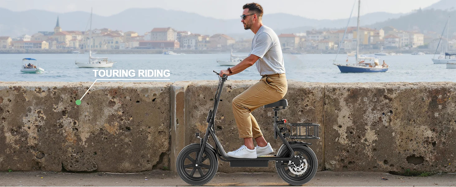 500W Foldable Electric Bike 28-Mile Range 21MPH 14" Tires