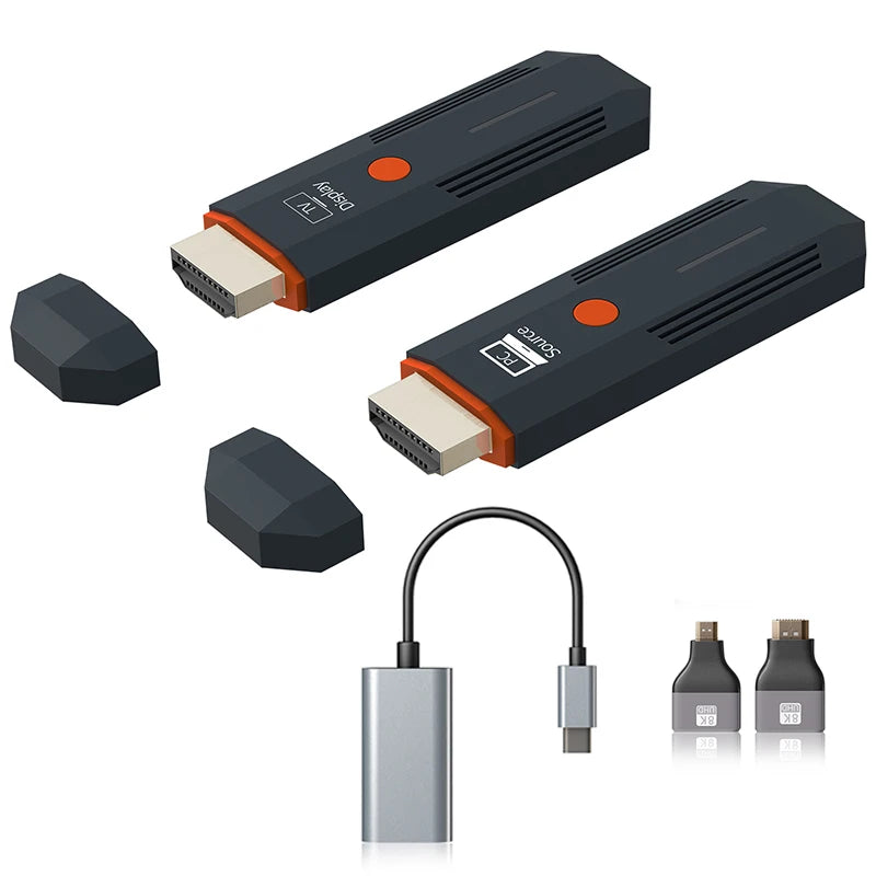 Trådløs HDMI-kompatibel videotransmitter og mottaker-utvider sett TV-stikk dongle adapter for PC-kamera laptop til monitor TV