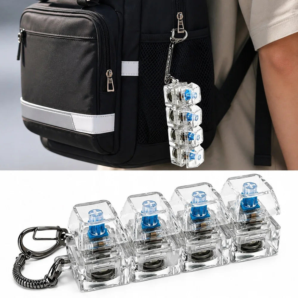 Νέο LED Φως Up Keyboard Keychain Διασχιστικά Παιχνίδια 4 Κλειδιά Κουμπιά Πληκτρολογίου Παιχνίδι Ανησυχίας Καρύκευμα Παζλ Ταχύτατη Αποστολή