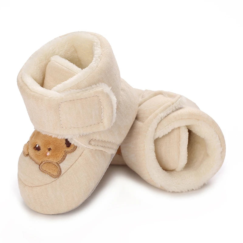 Cute Bear Baby Shoes Soft Plush Winter First Walkers