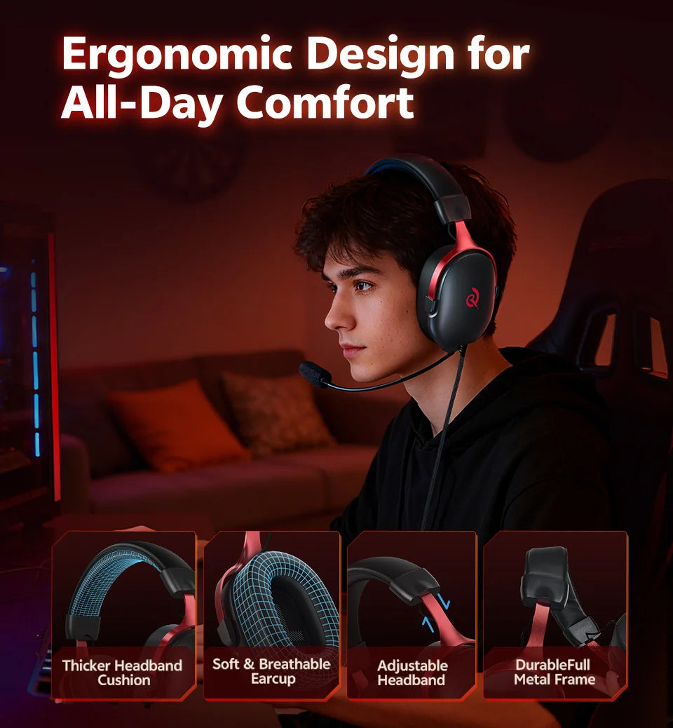 QCY VN200 Pro Bedrade Gaming Headset met 7.1 Geluid & Microfoon