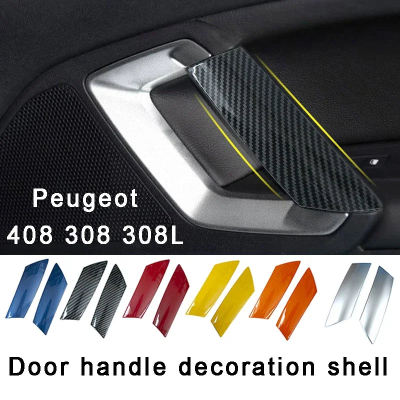2pcs Car Door Handle Trim Covers for Peugeot 408 308 308S