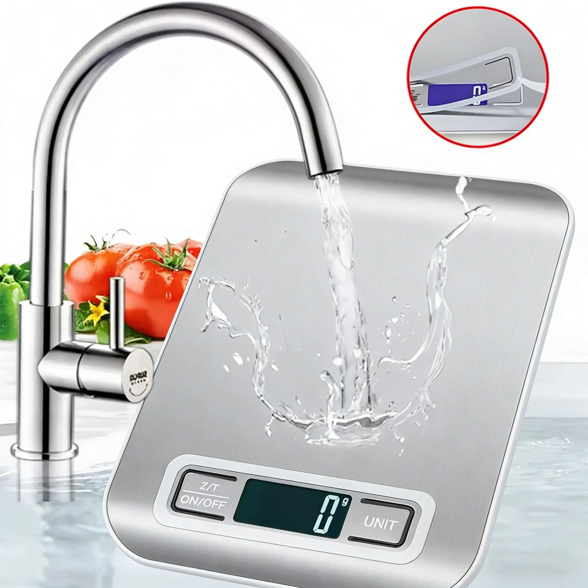 Digital Kitchen Scale with Steel Panel