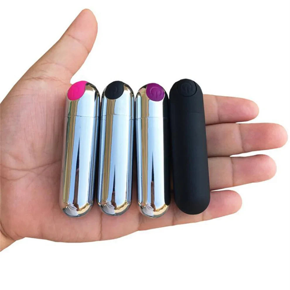10-växlad USB-uppladdningsbar mini bullet-vibrator med vattentät design