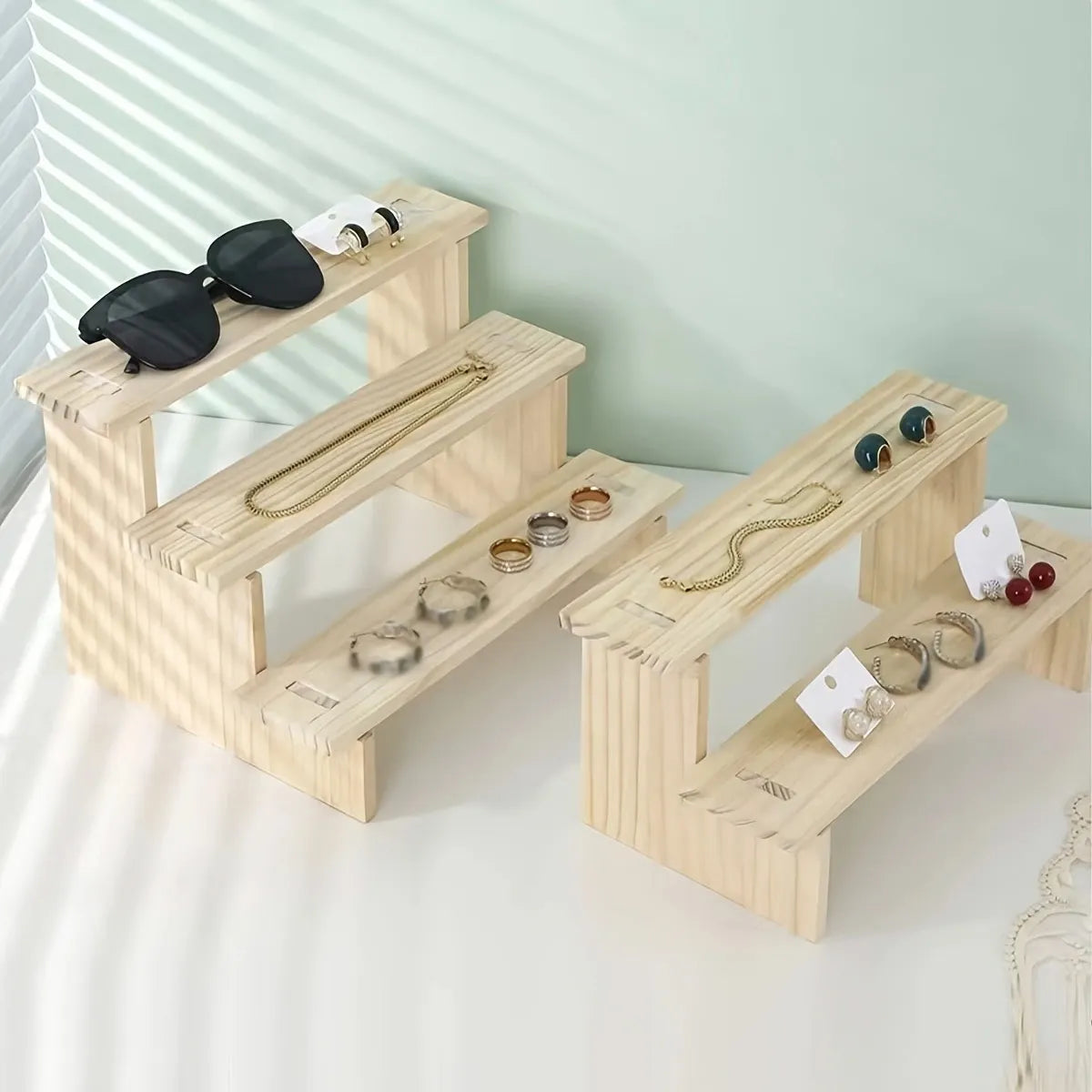 Wooden Tiered Display Stand, Two to Five Levels
