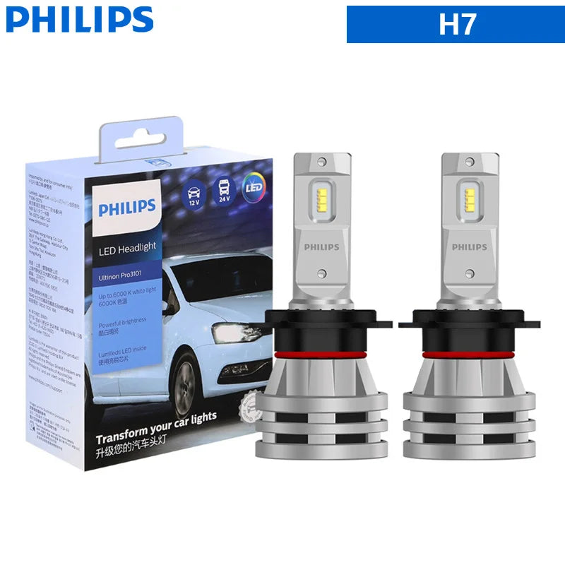 Philips Ultinon Pro3101 LED H4 H7 H11 Phare de véhicule 12V/24V 6000K Blanc lumineux H1 H3 HB3 9005 HB4 9006 HIR2 9012 Lampes LED