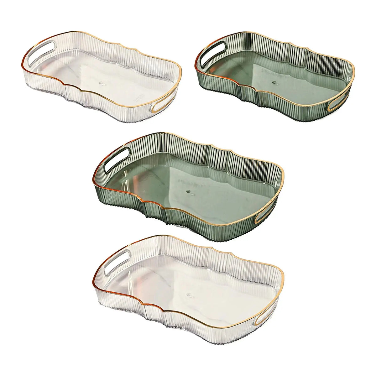 Decorative Serving and Storage Tray with Handles