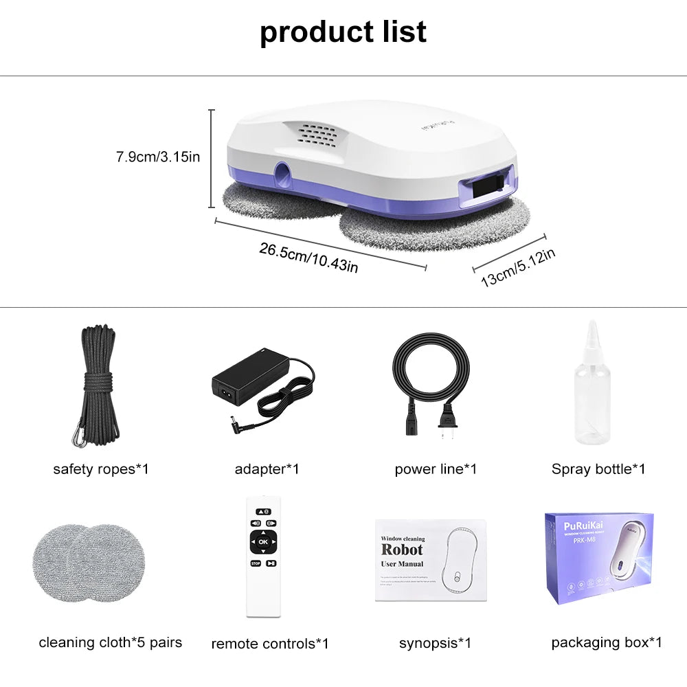 PuRuiKai aknapesurobot kahe düüsiga