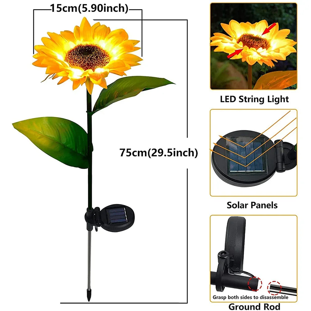 Simulated Outdoor Solar Girasole Intelligente Luci da Giardino