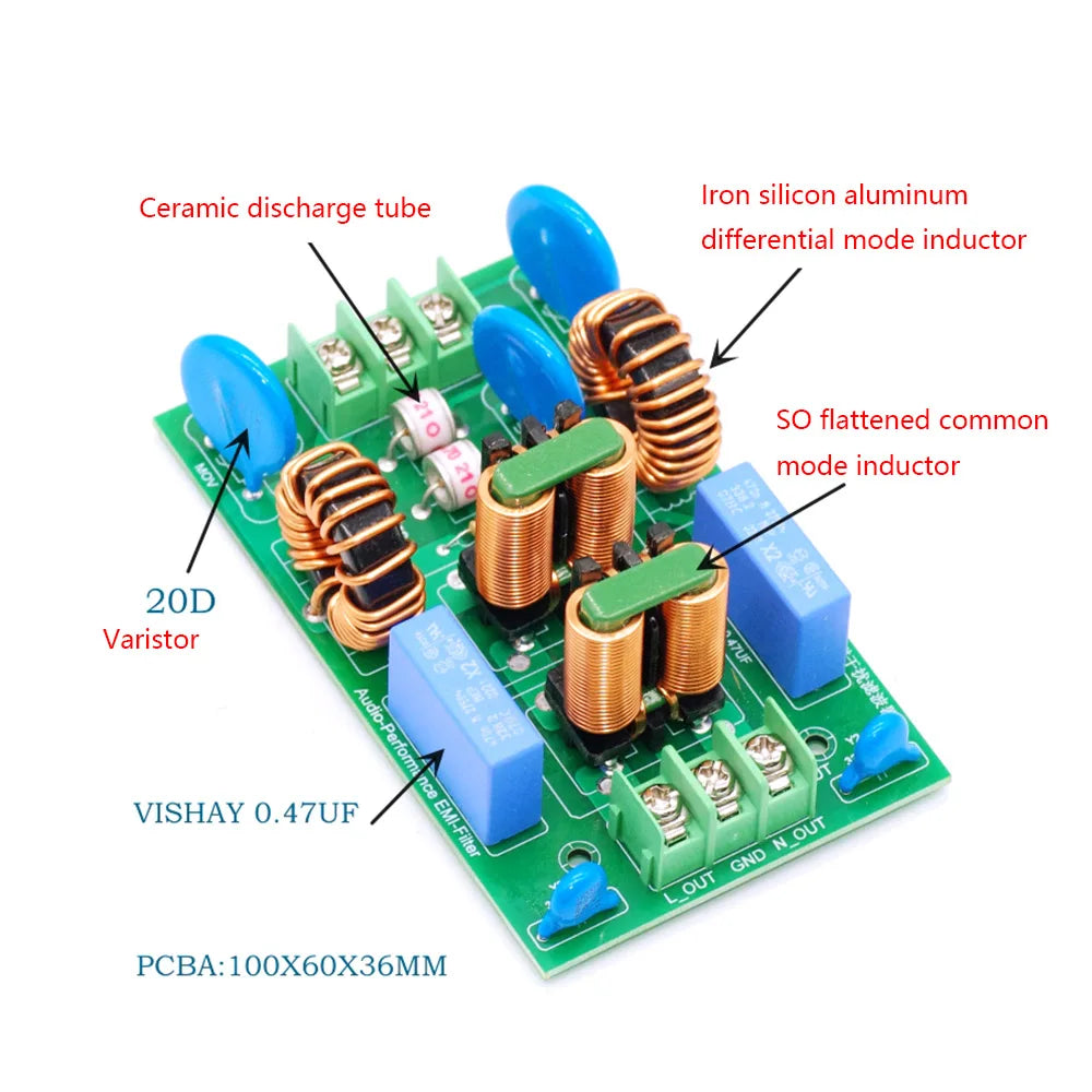 AC EMI-strømfiltermodul, alternativer på 15A eller 20A