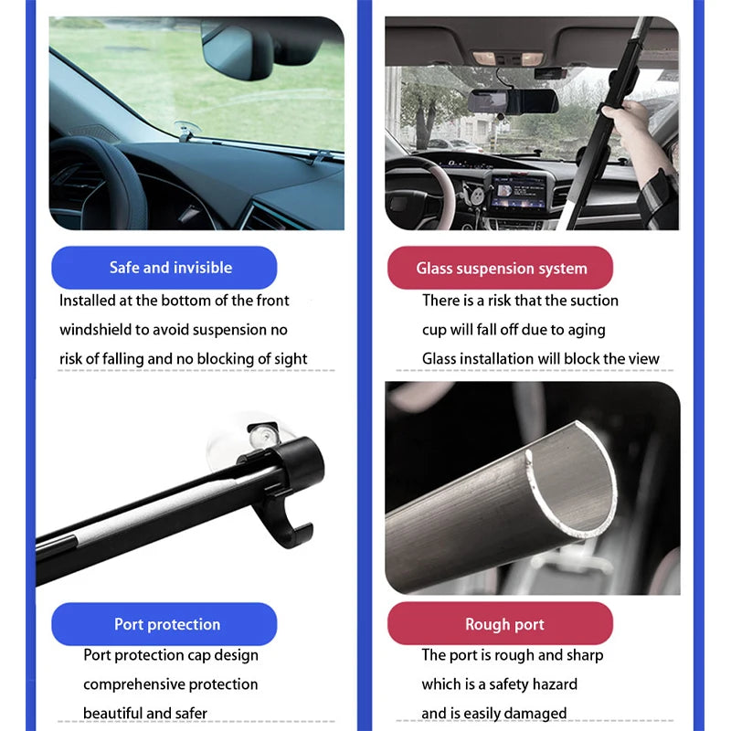 SEAMETAL Telescopic Car Curtains Summer Windshield Sun Protection Cover 72cm-140cm Adjustable Width Sun Shade Privacy Curtains
