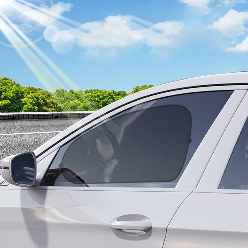 SEAMETAL 2Pcs Side Window Sun Shade for Car Mesh Curtains Sunmmer Sun Protection Window Screen Sunshade UV Blocker Anti-Glare