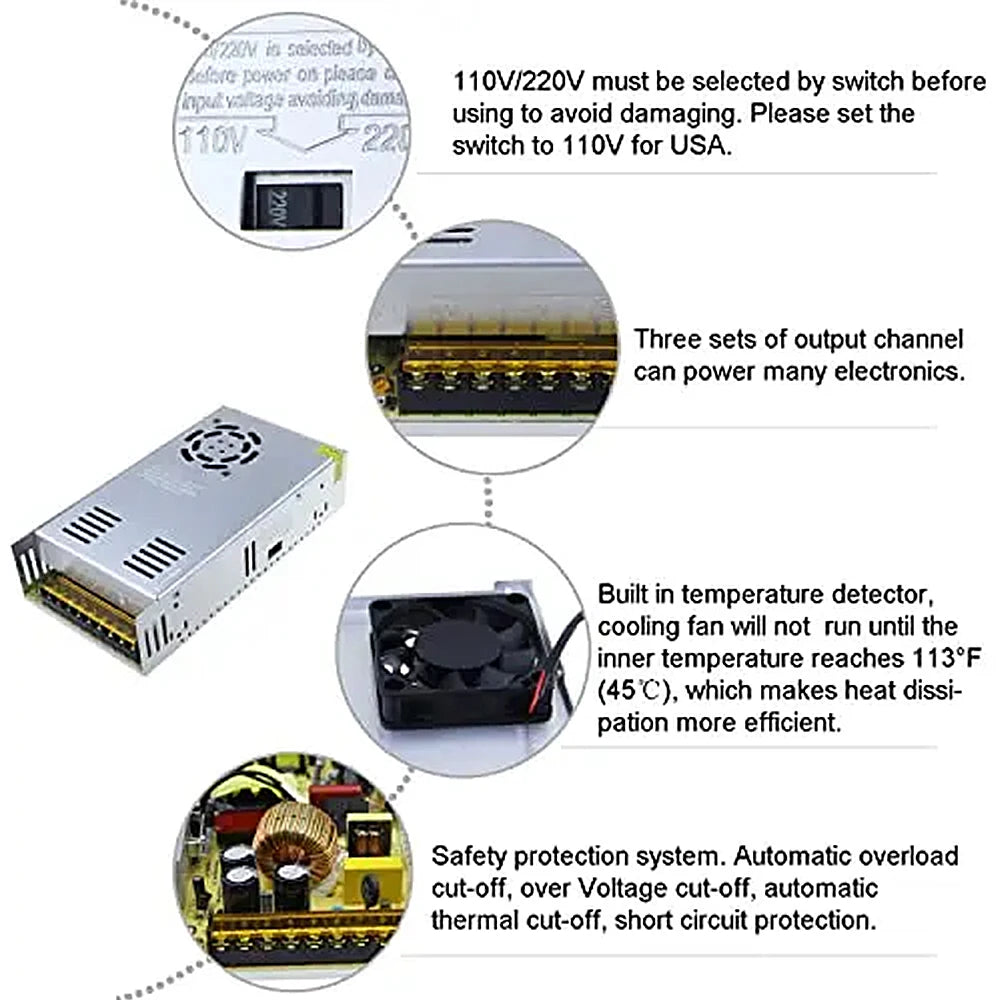 DC Switching Power Supply - Voltage and Power Options
