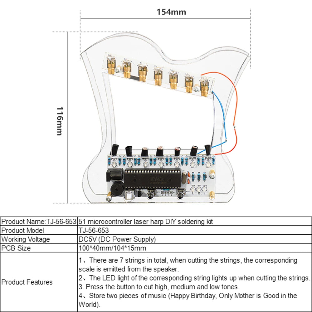 Kit de lipire DIY pentru harpă laser electronică