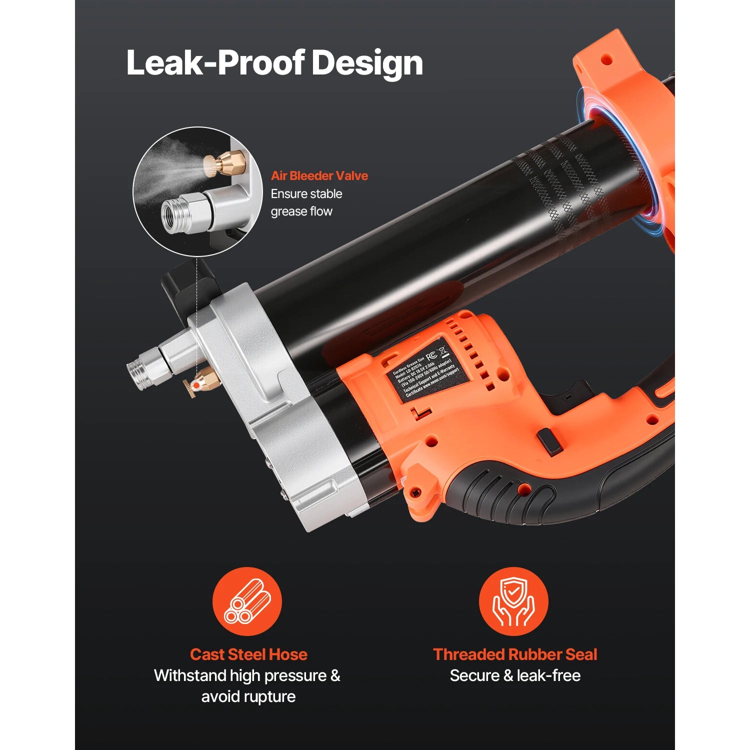 SucceBuy 8000 PSI-es vezeték nélküli zsírzógép 35,4 inch(es) tömlővel, autókarbantartási, akkumulátoros, 18V-s energiájú zsírzás járművekhez