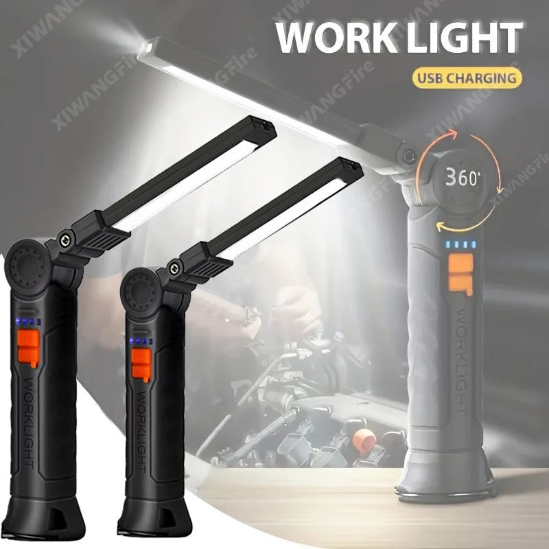 Rechargeable Work Light with Rotating Magnetic Base
