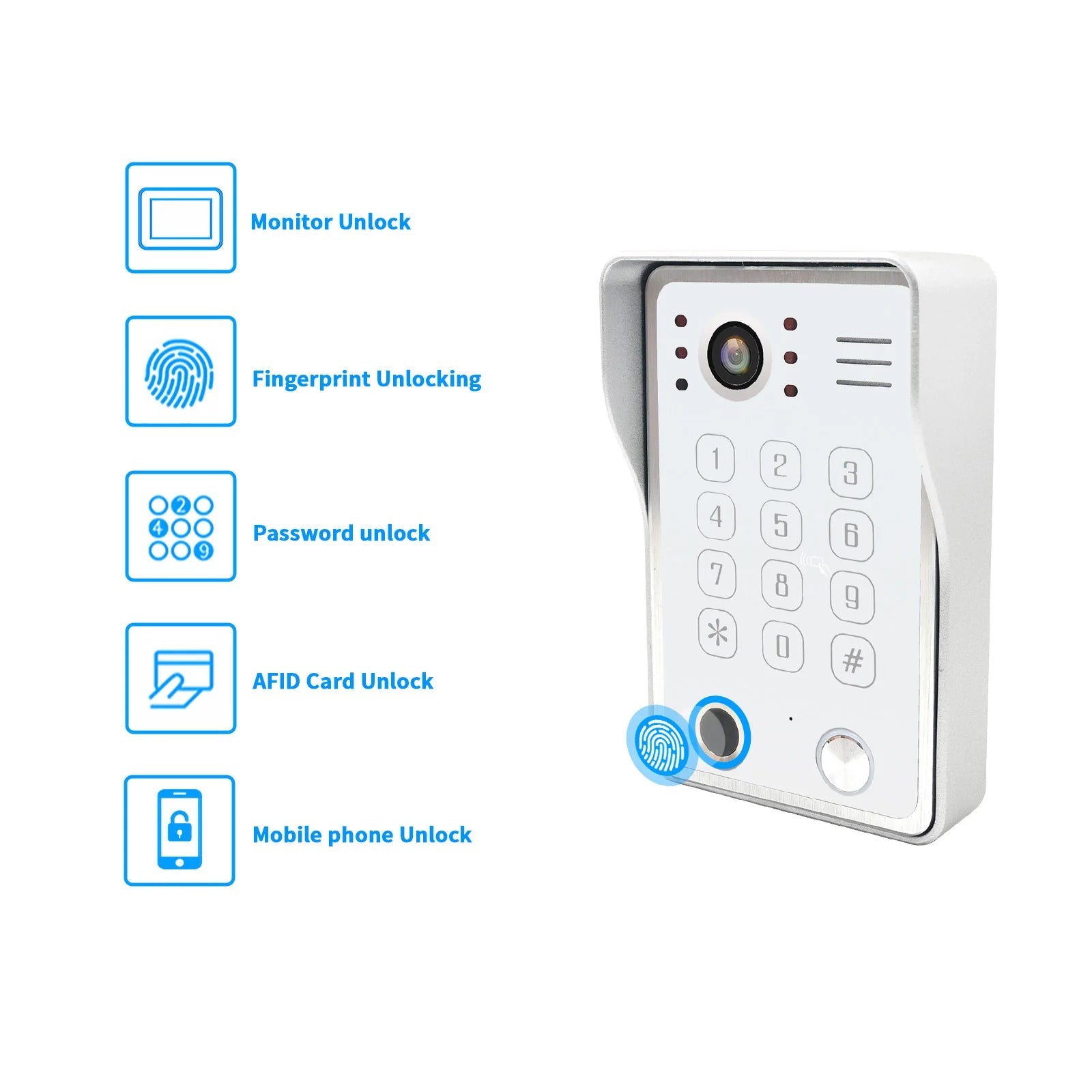 Fingerprint 5in1 Unlock Wifi Doorbell Video Intercom System For Home Doorphone Tuya Smart 1080P Touch Monitor Security Protect