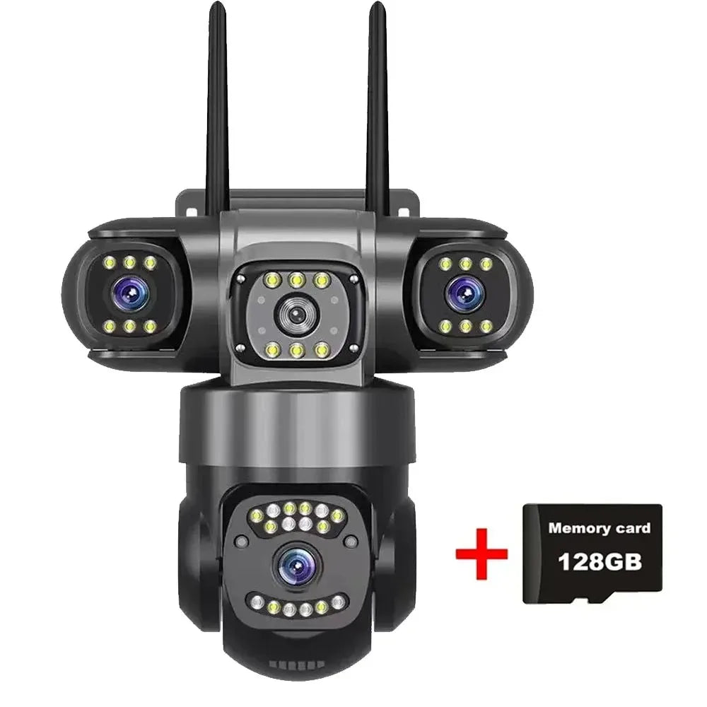 12MP 6K HD Outdoor Surveillance Camera Triple Lens WiFi Waterproof Night Vision