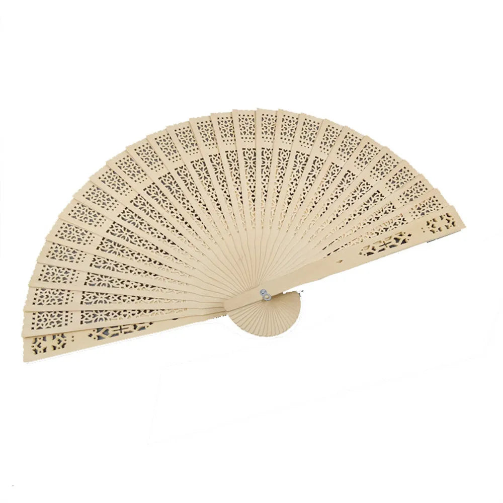 Faltbarer Handfächer aus Holz, 20.5 cm, für Hochzeiten und Gäste