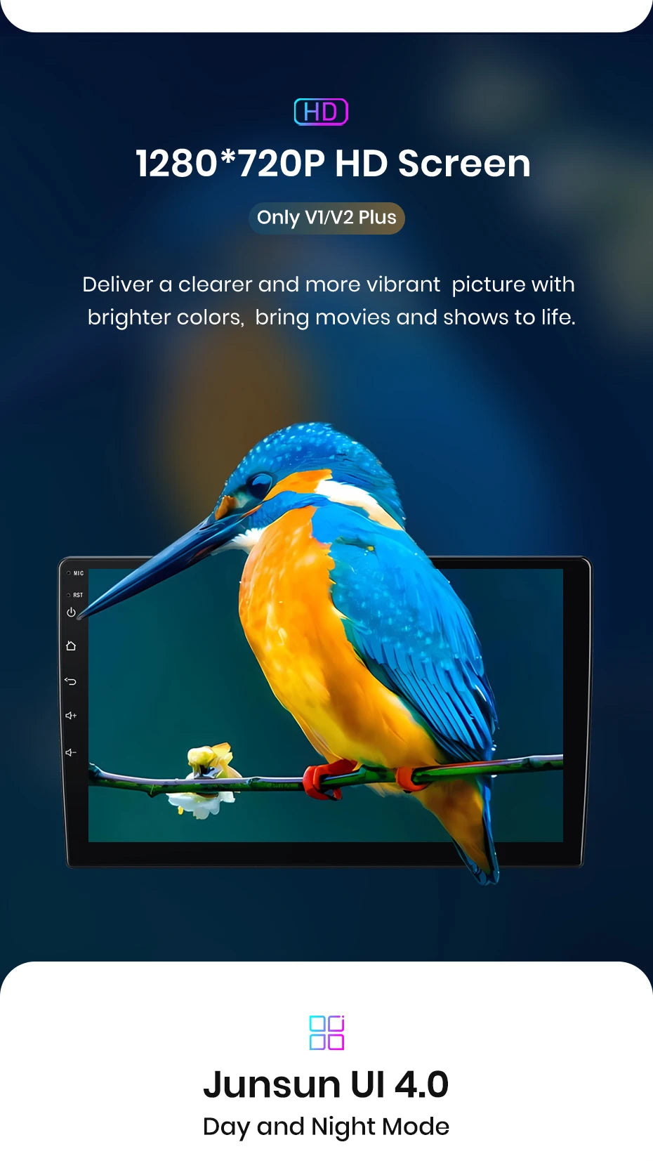 Junsun V1 Plus Car Radio with Wireless CarPlay & Android Auto