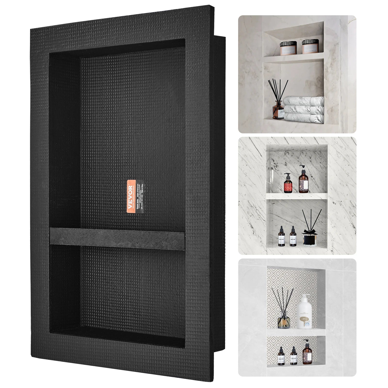 Recessed Shower Niche Shelf 16x24 Double Layer Waterproof Storage
