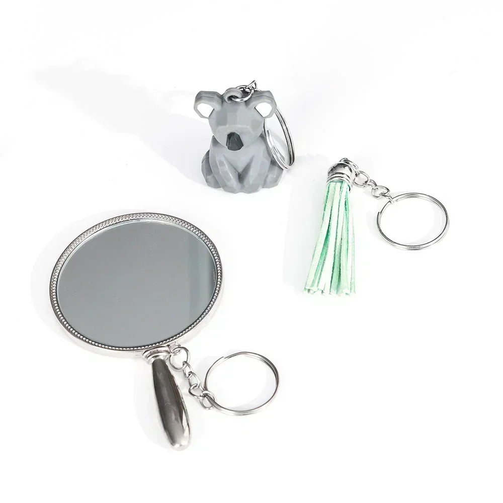 50/200Pcs Stainless Steel Metal Blank Keyring DIY Jewelry Accessories Metal Keychain Ring Hang Chain Car Doll Pendant Hang Chains